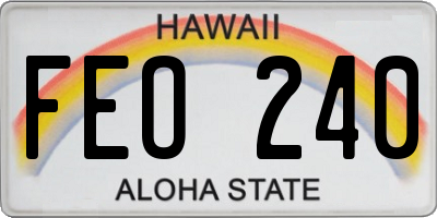 HI license plate FEO240