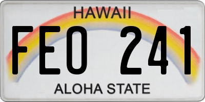 HI license plate FEO241
