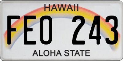 HI license plate FEO243
