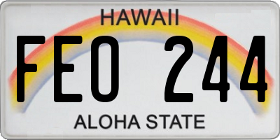 HI license plate FEO244