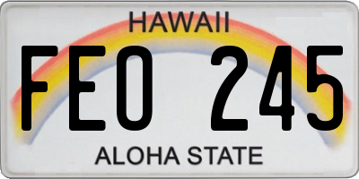 HI license plate FEO245