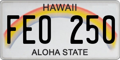 HI license plate FEO250