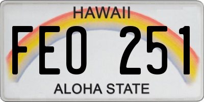 HI license plate FEO251