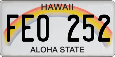 HI license plate FEO252