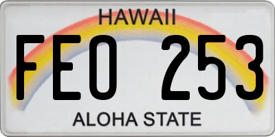 HI license plate FEO253