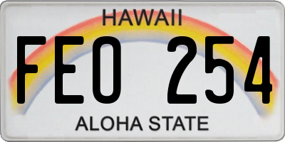HI license plate FEO254