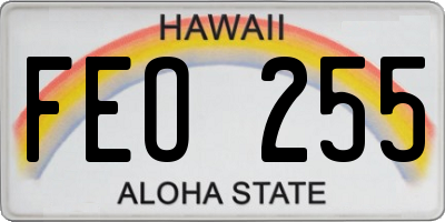 HI license plate FEO255