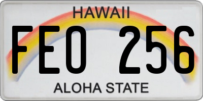 HI license plate FEO256