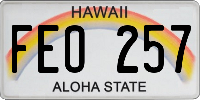 HI license plate FEO257
