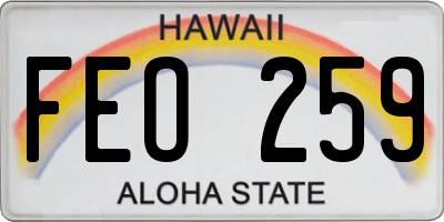 HI license plate FEO259