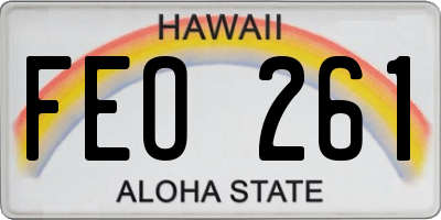HI license plate FEO261