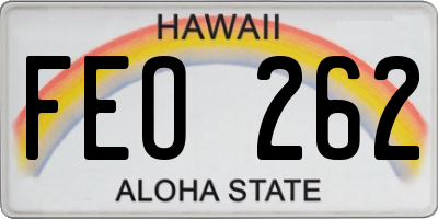 HI license plate FEO262