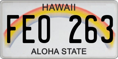 HI license plate FEO263