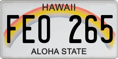 HI license plate FEO265