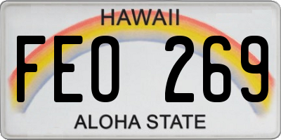 HI license plate FEO269