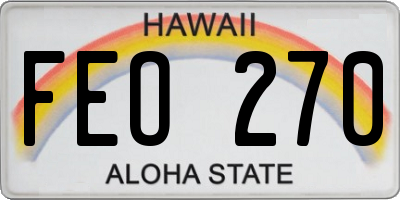 HI license plate FEO270