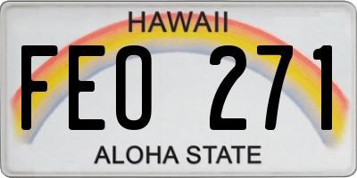 HI license plate FEO271