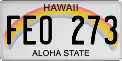 HI license plate FEO273