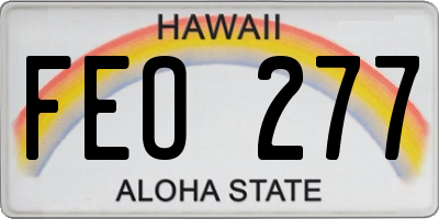HI license plate FEO277