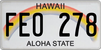 HI license plate FEO278