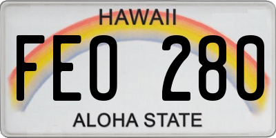 HI license plate FEO280