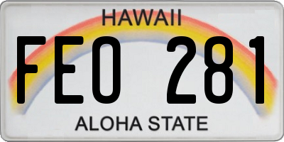 HI license plate FEO281
