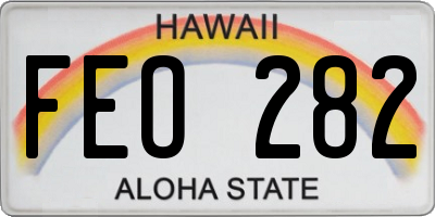 HI license plate FEO282