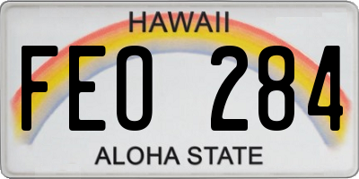 HI license plate FEO284