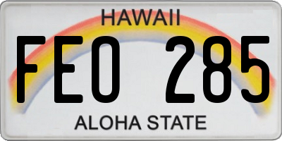 HI license plate FEO285