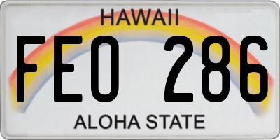 HI license plate FEO286