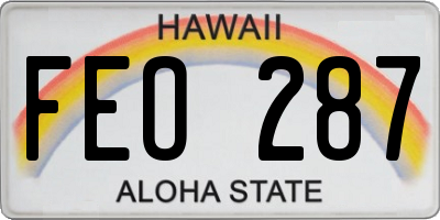 HI license plate FEO287