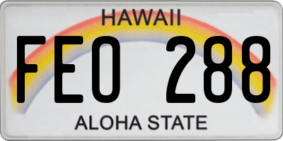 HI license plate FEO288