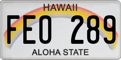 HI license plate FEO289