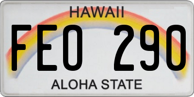 HI license plate FEO290