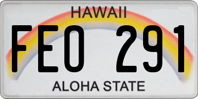 HI license plate FEO291