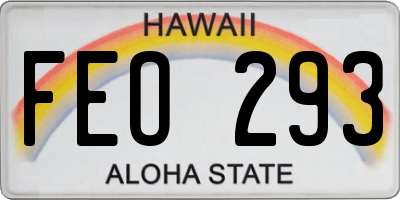 HI license plate FEO293