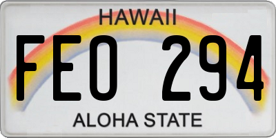 HI license plate FEO294
