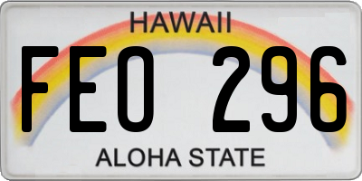 HI license plate FEO296