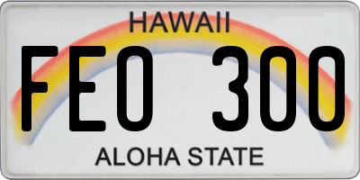 HI license plate FEO300