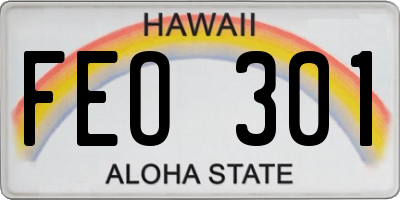 HI license plate FEO301