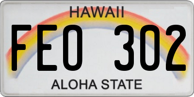HI license plate FEO302