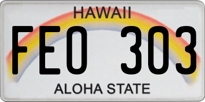 HI license plate FEO303