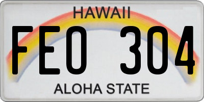HI license plate FEO304