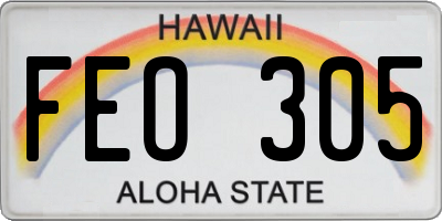 HI license plate FEO305