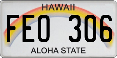 HI license plate FEO306