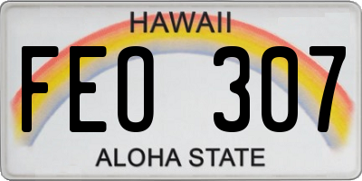 HI license plate FEO307
