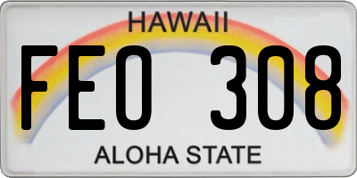 HI license plate FEO308