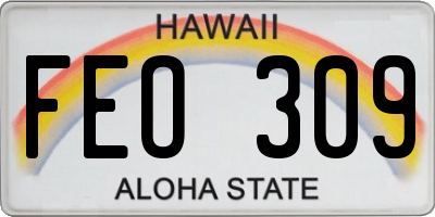HI license plate FEO309
