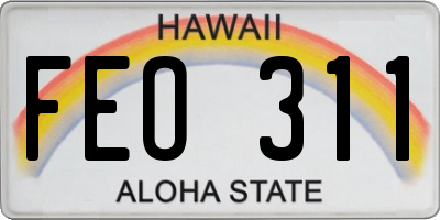 HI license plate FEO311
