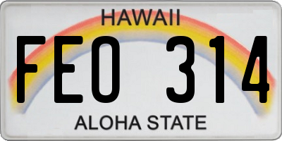 HI license plate FEO314